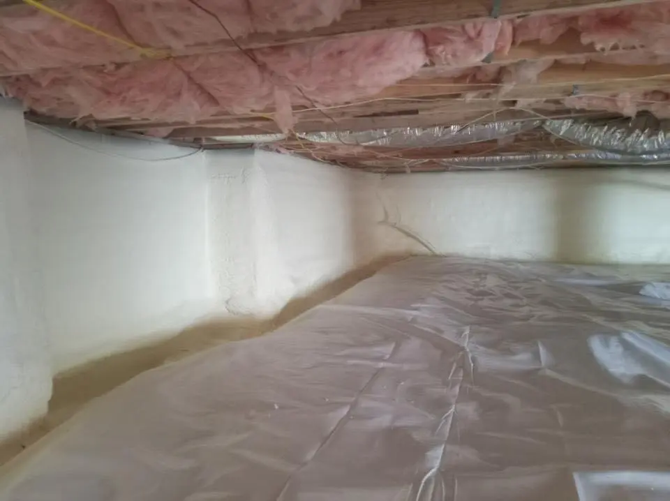 Crawl space encapsulation with closed-cell spray foam for Roof Leak Repair in Petaluma